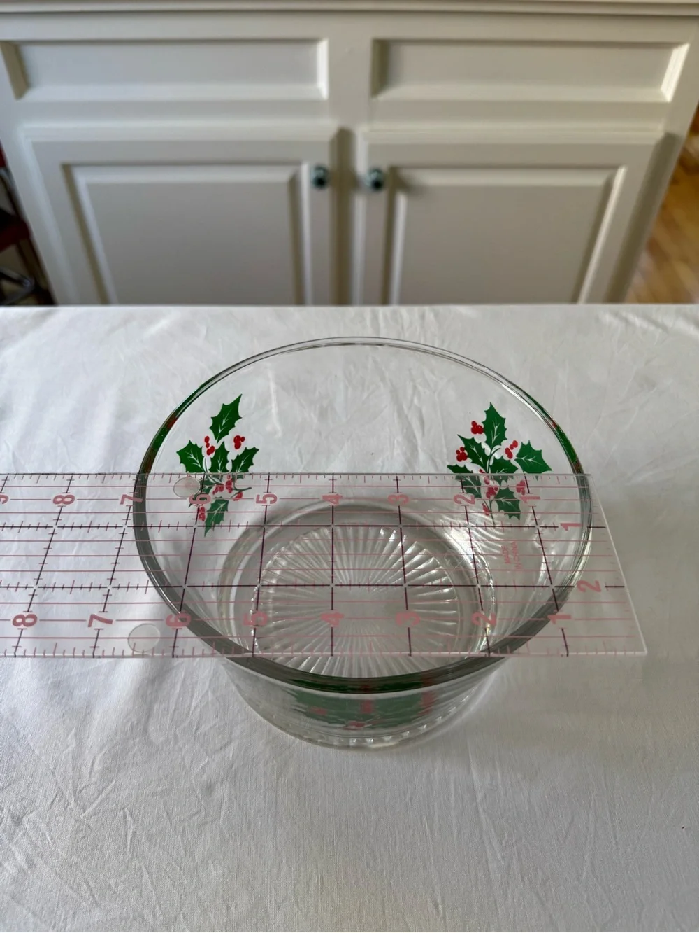 Vintage Indiana Glass Holly Berry Clear Glass Bowl | Ice Bucket | 1960s HTF